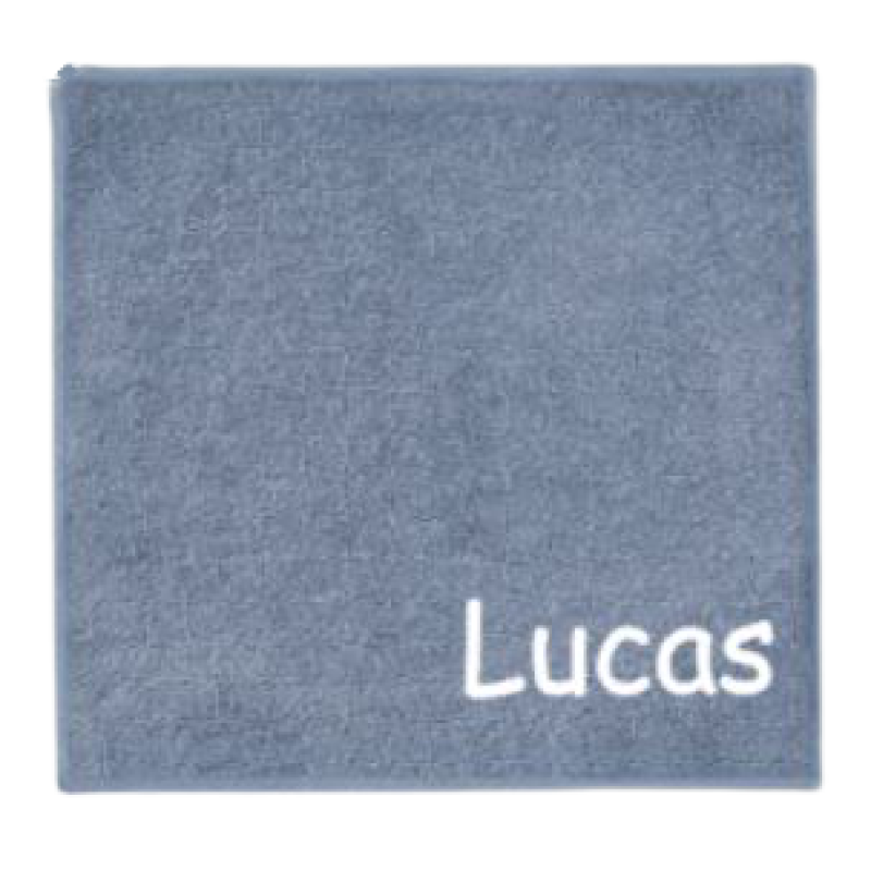 Spuugdoekje met naam - grey/blue